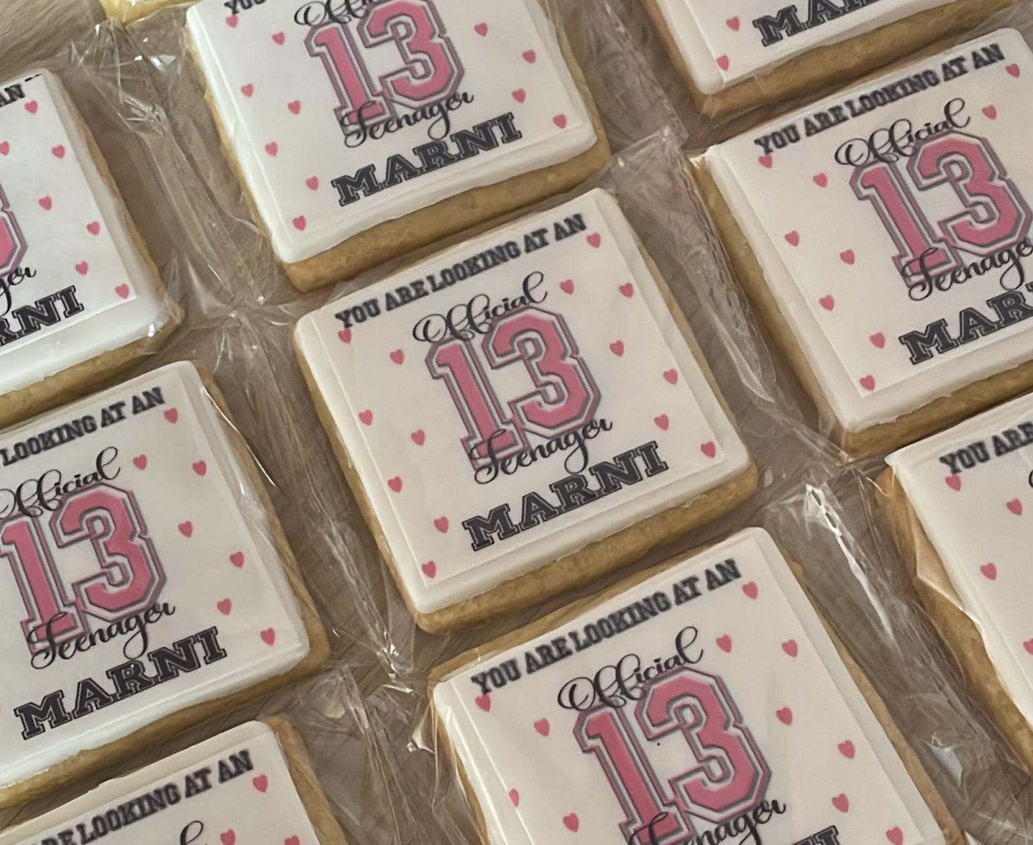 24 Personalised square biscuits